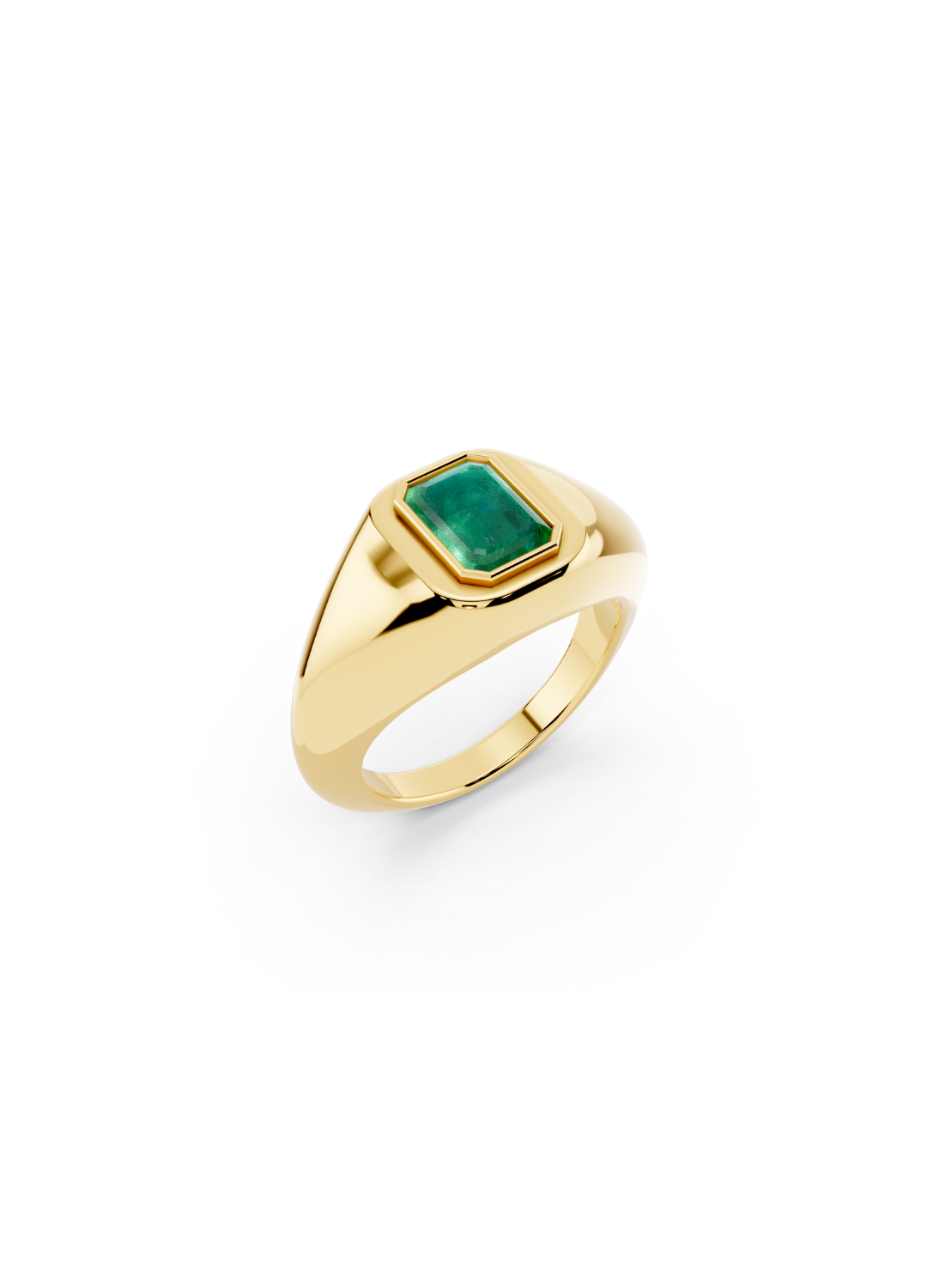 Emerald Bezel Signet Ring