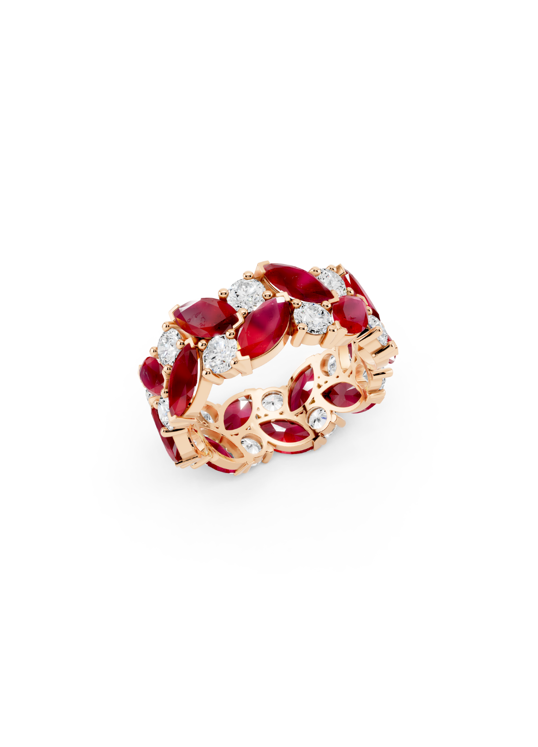 Ruby and Diamond Eternity Band
