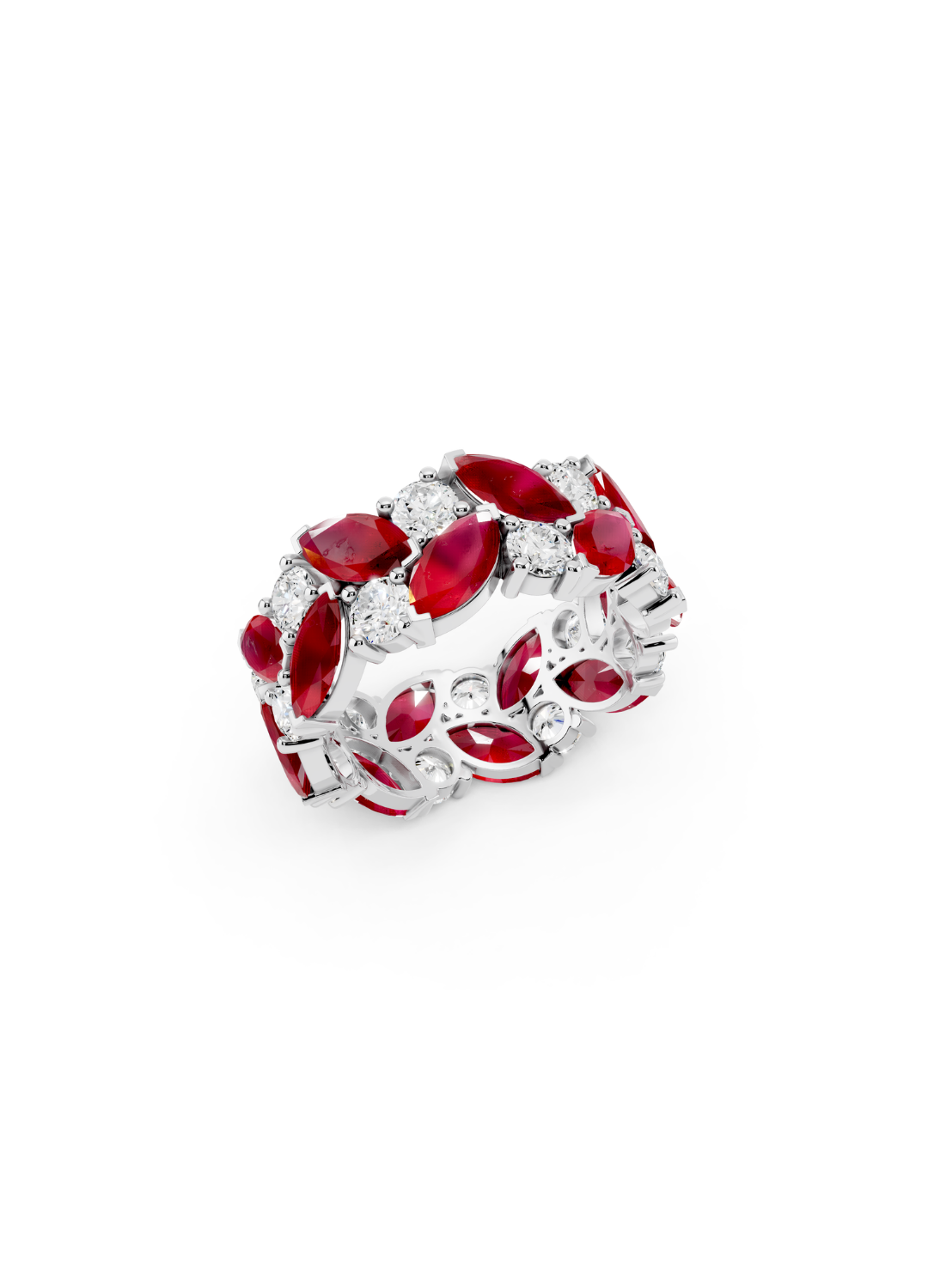 Ruby and Diamond Eternity Band