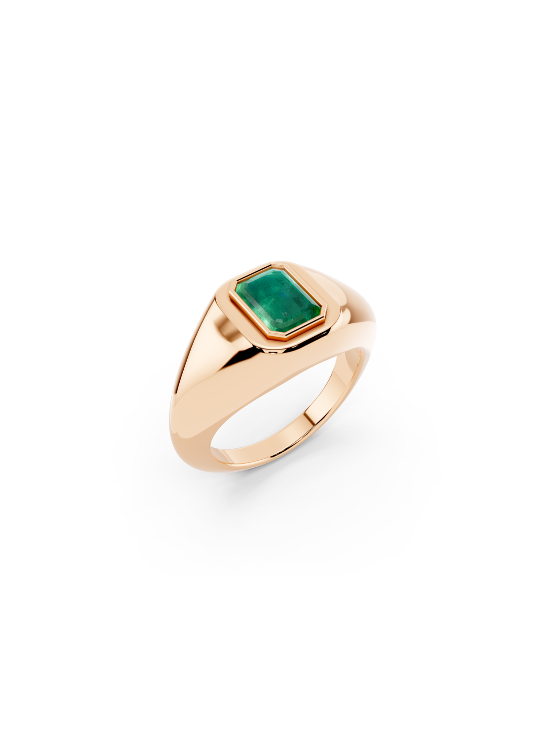 Emerald Bezel Signet Ring