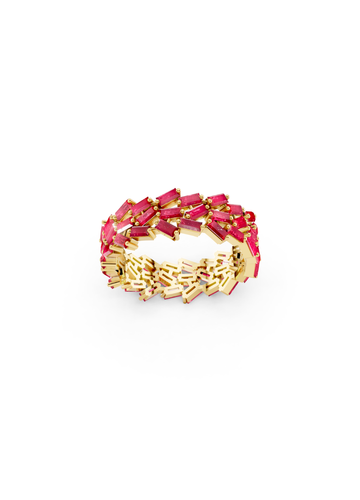 Multi-Row Ruby Cluster Ring