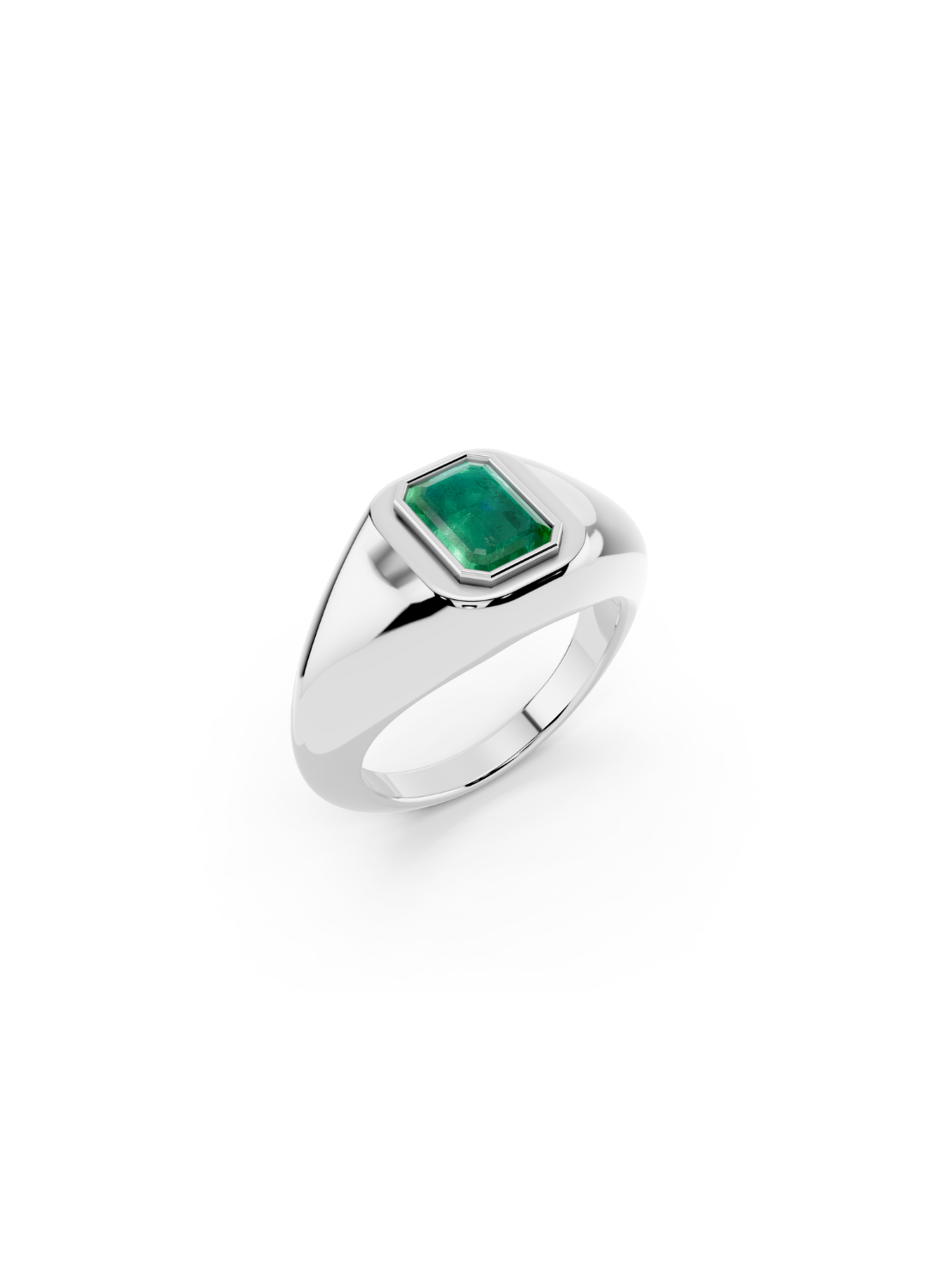 Emerald Bezel Signet Ring
