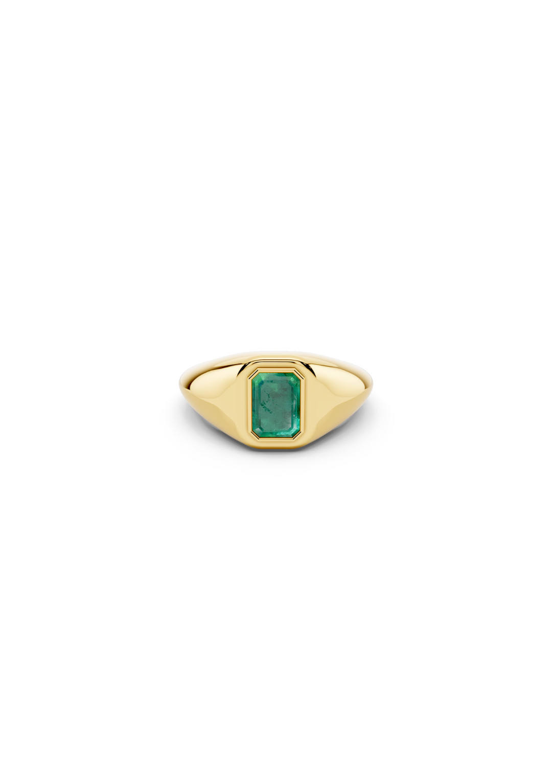 Emerald Bezel Signet Ring