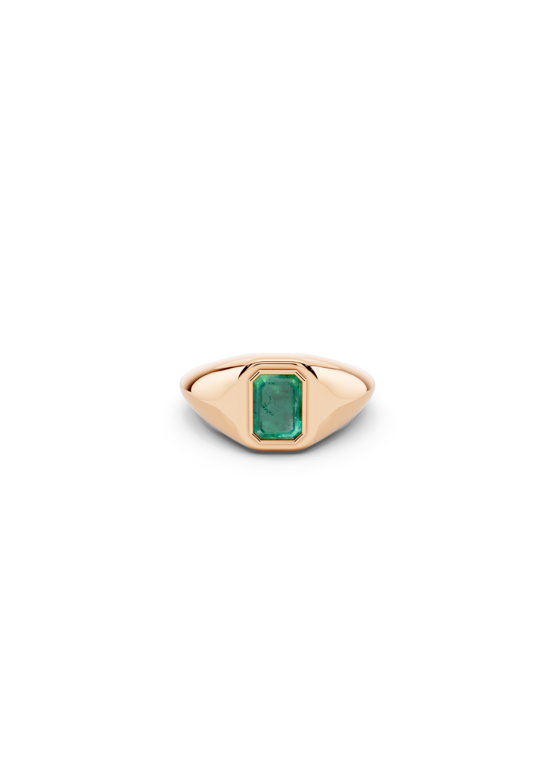 Emerald Bezel Signet Ring