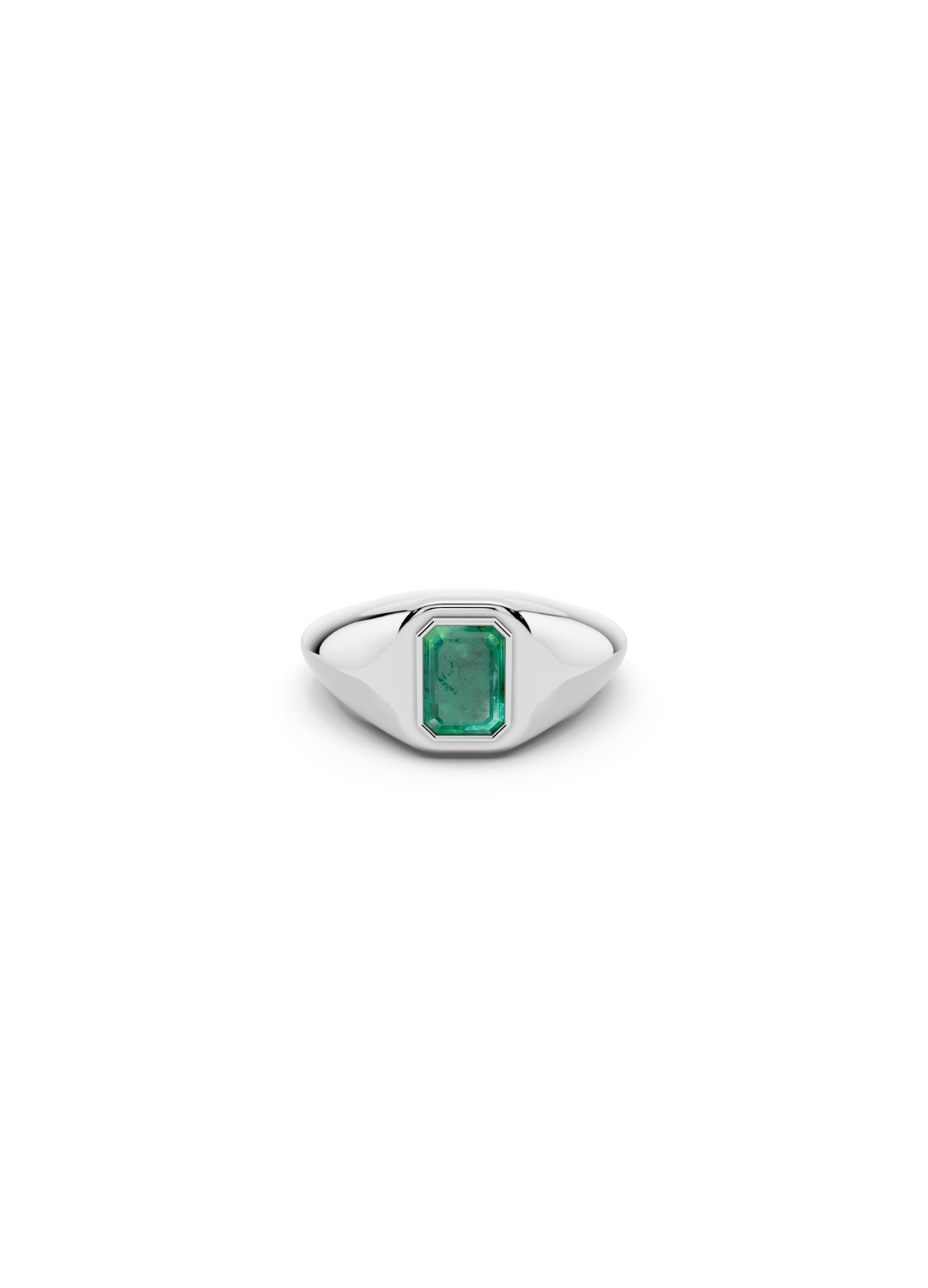 Emerald Bezel Signet Ring