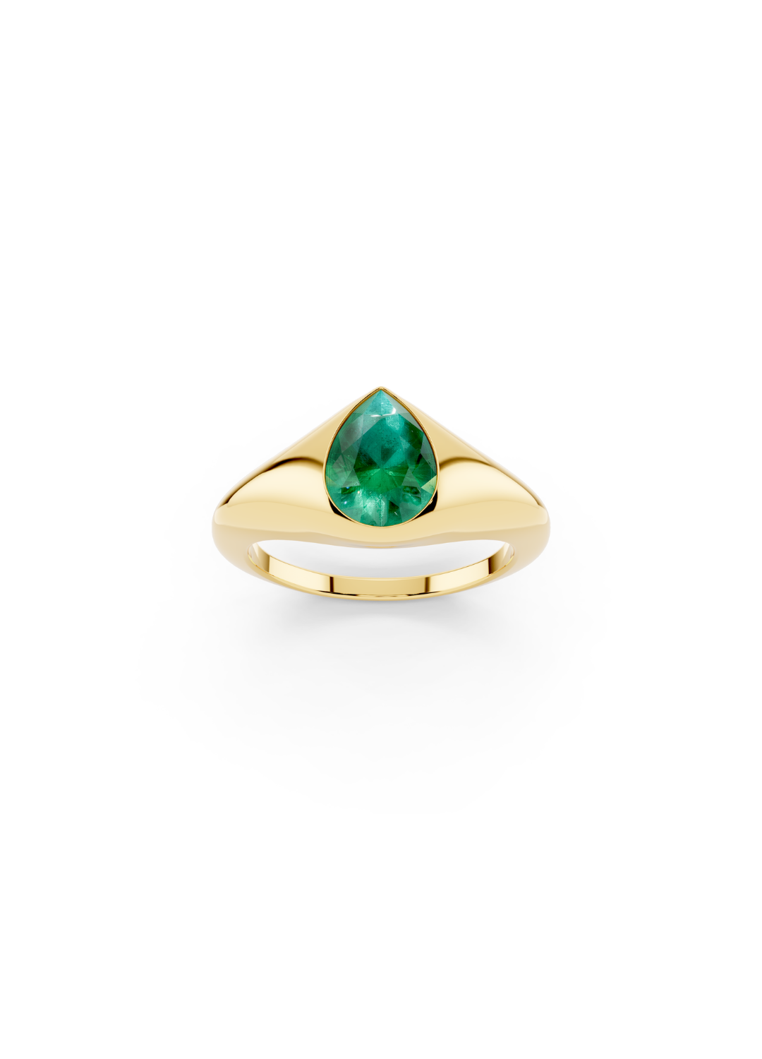Pear Emerald Statement Ring