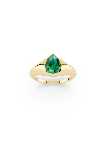 Pear Emerald Statement Ring
