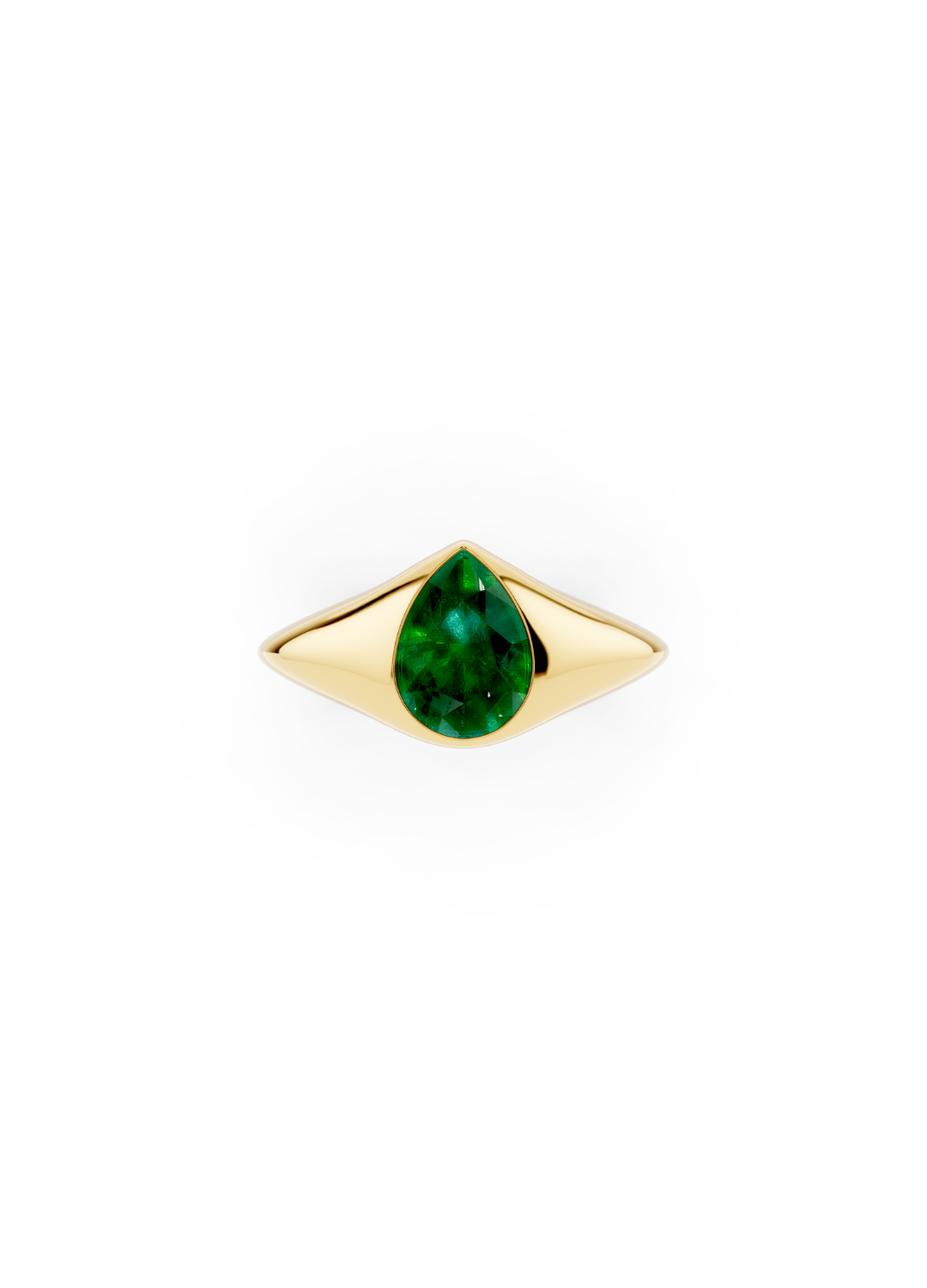 Pear Emerald Statement Ring