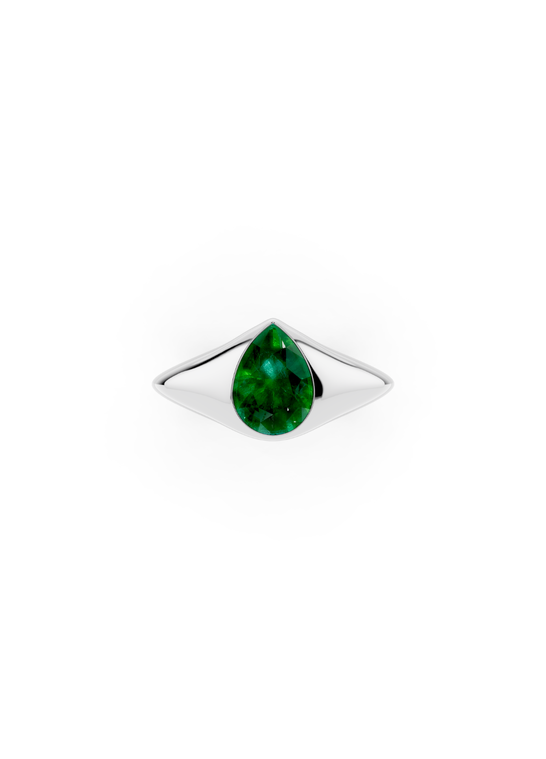 Pear Emerald Statement Ring
