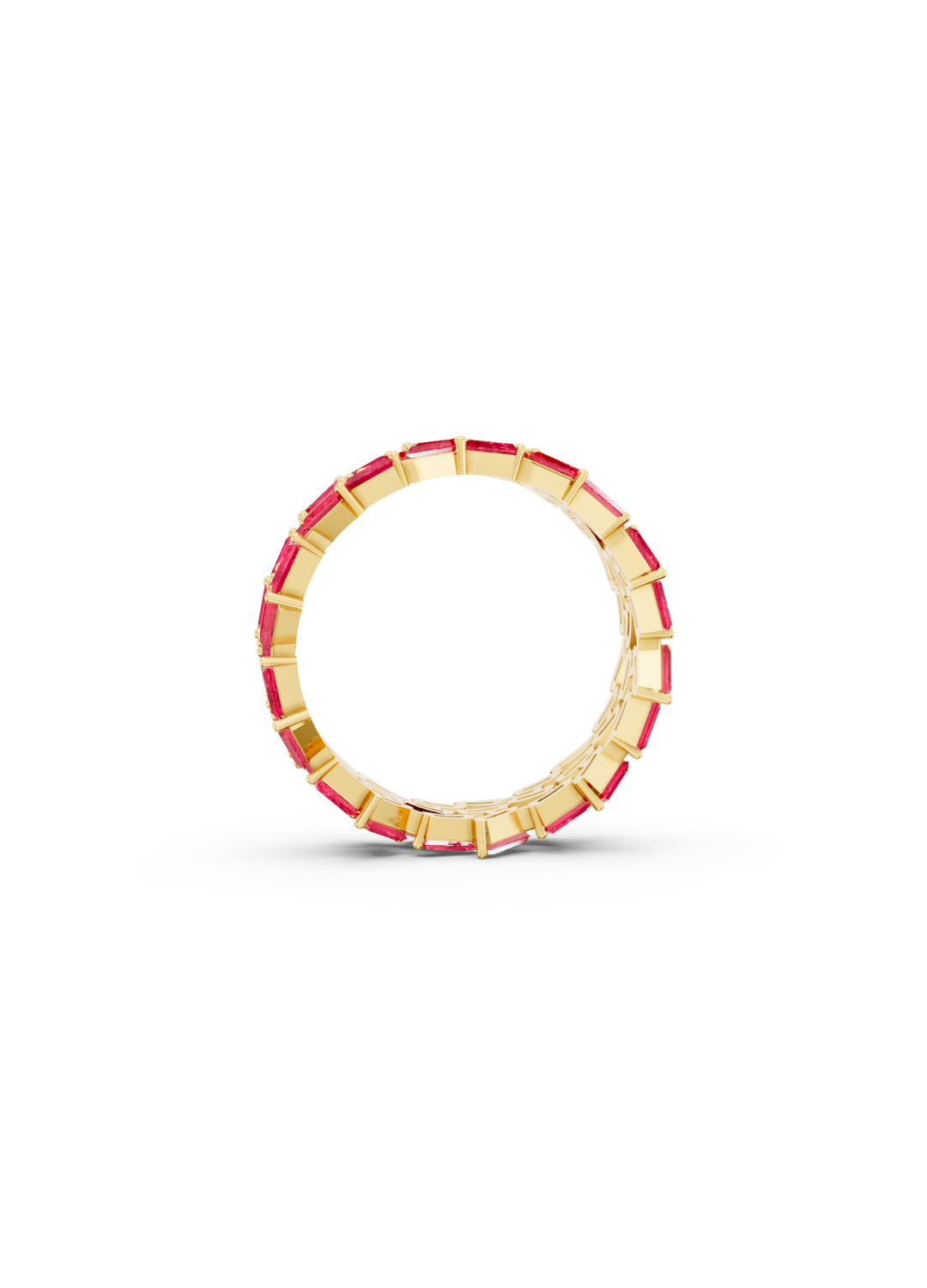Multi-Row Ruby Cluster Ring