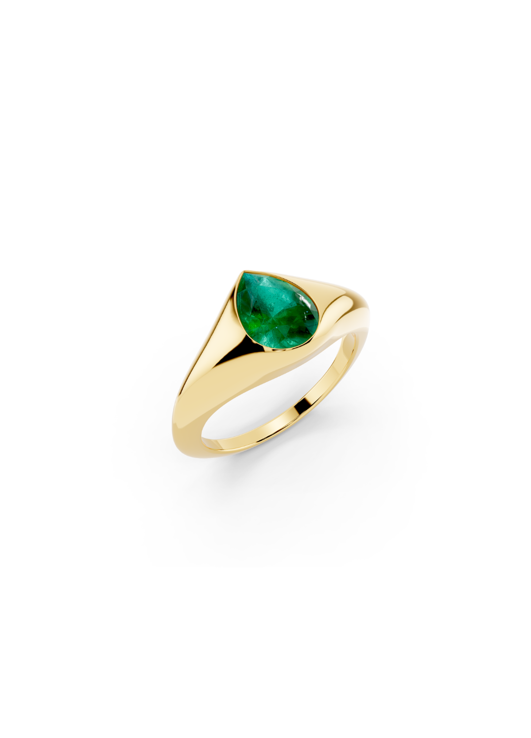 Pear Emerald Statement Ring