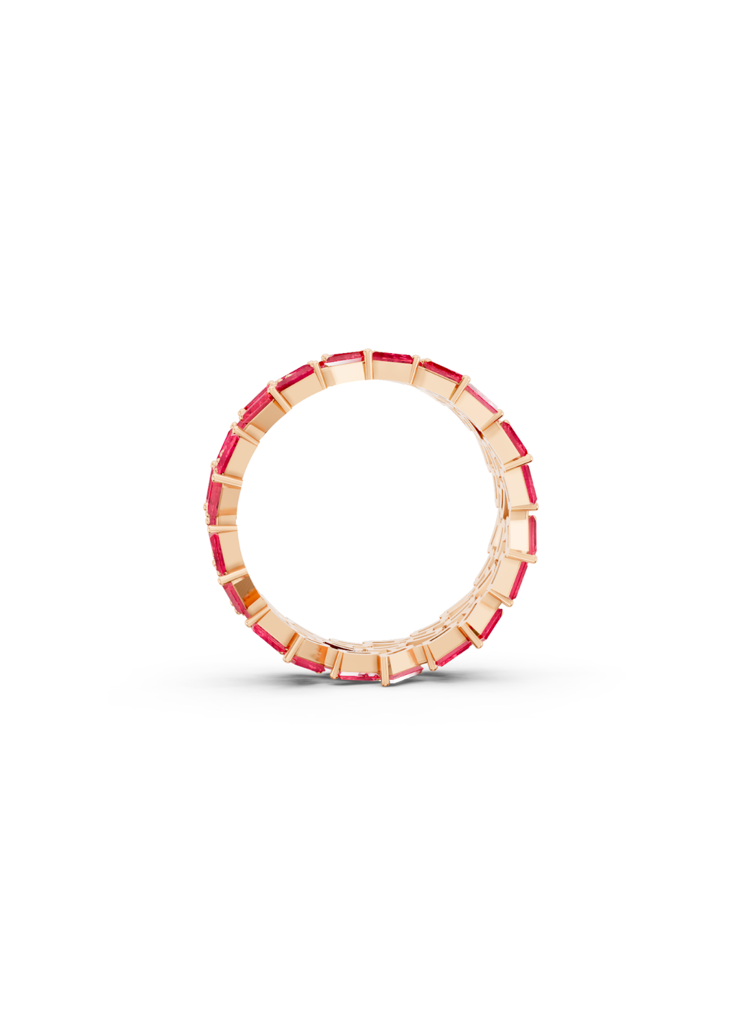 Multi-Row Ruby Cluster Ring