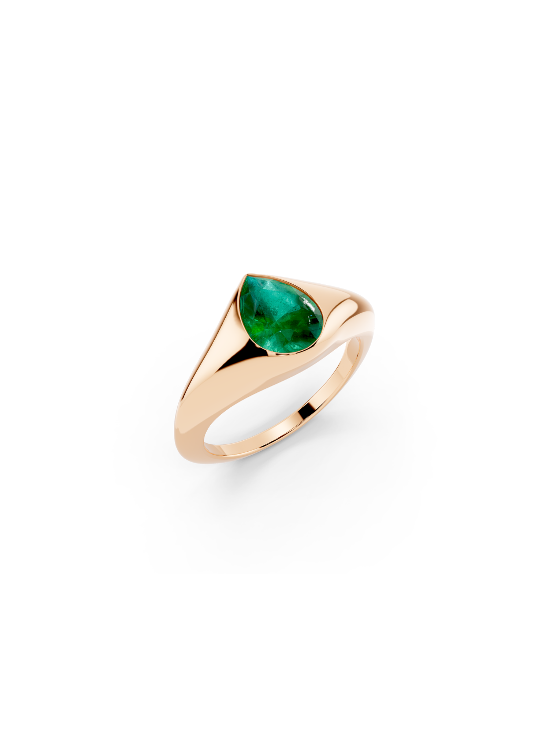 Pear Emerald Statement Ring