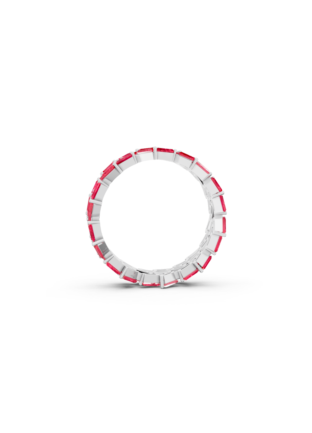 Multi-Row Ruby Cluster Ring