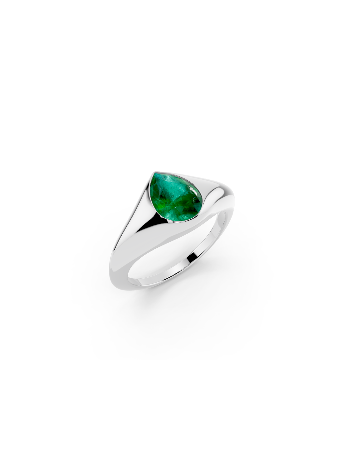Pear Emerald Statement Ring