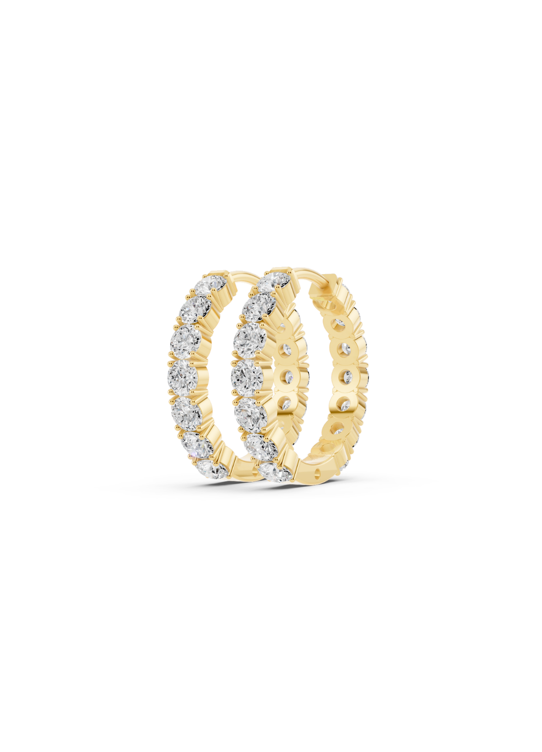 Classic Diamond Inside-Out Hoop Earrings