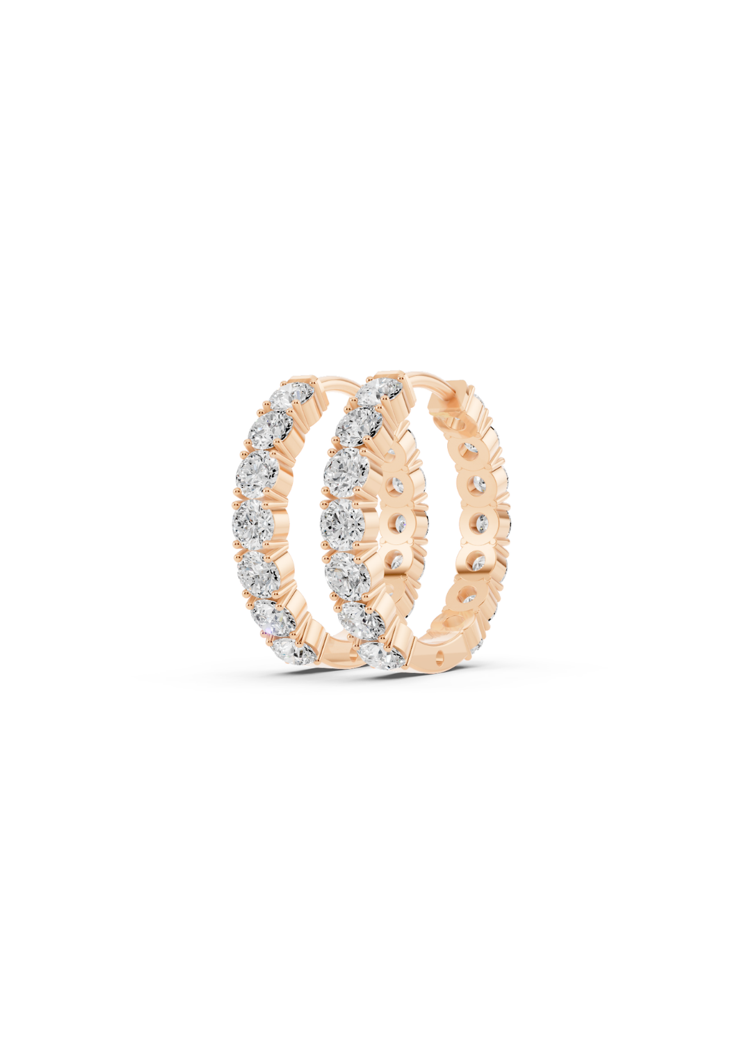 Classic Diamond Inside-Out Hoop Earrings