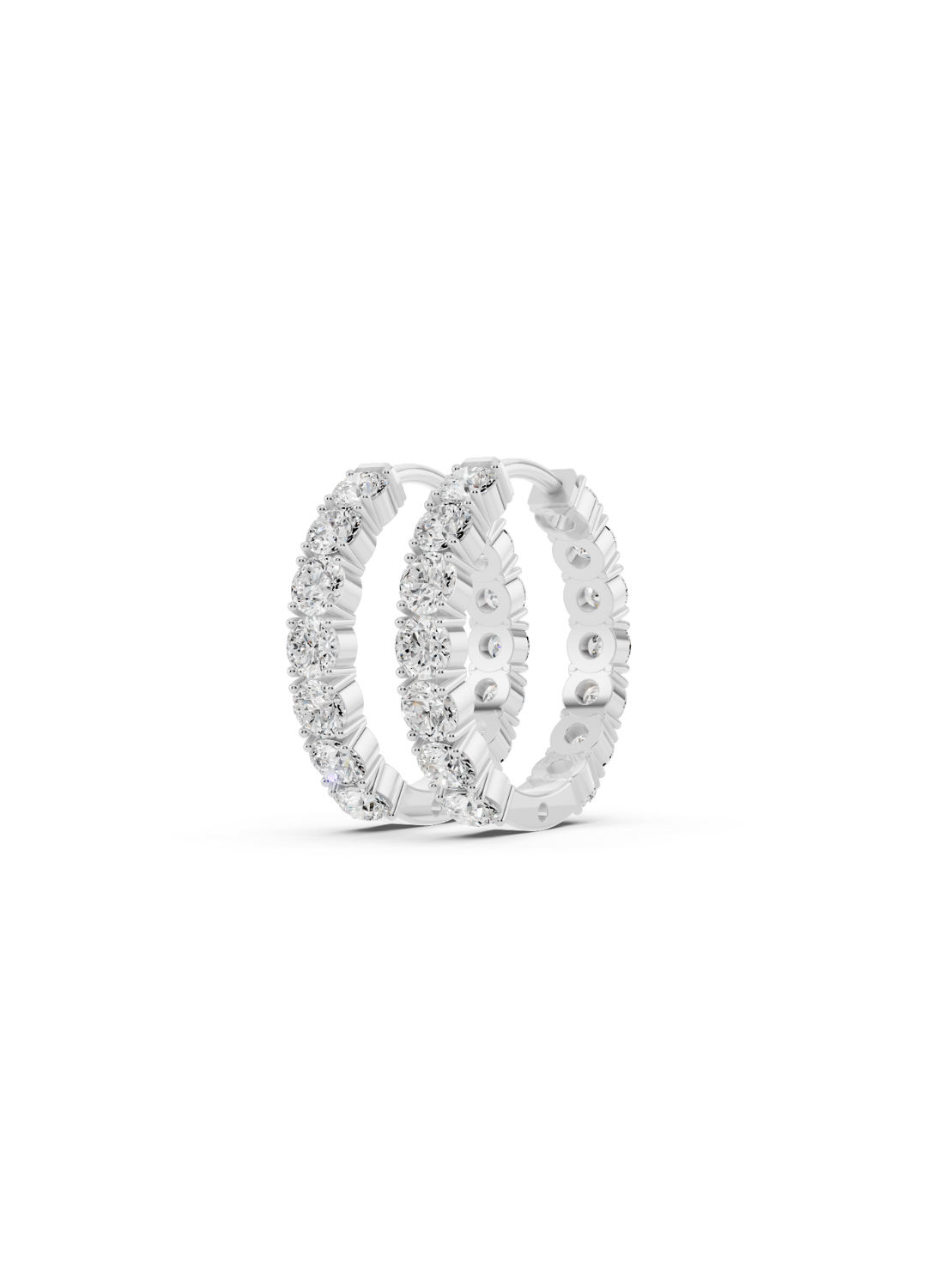 Classic Diamond Inside-Out Hoop Earrings