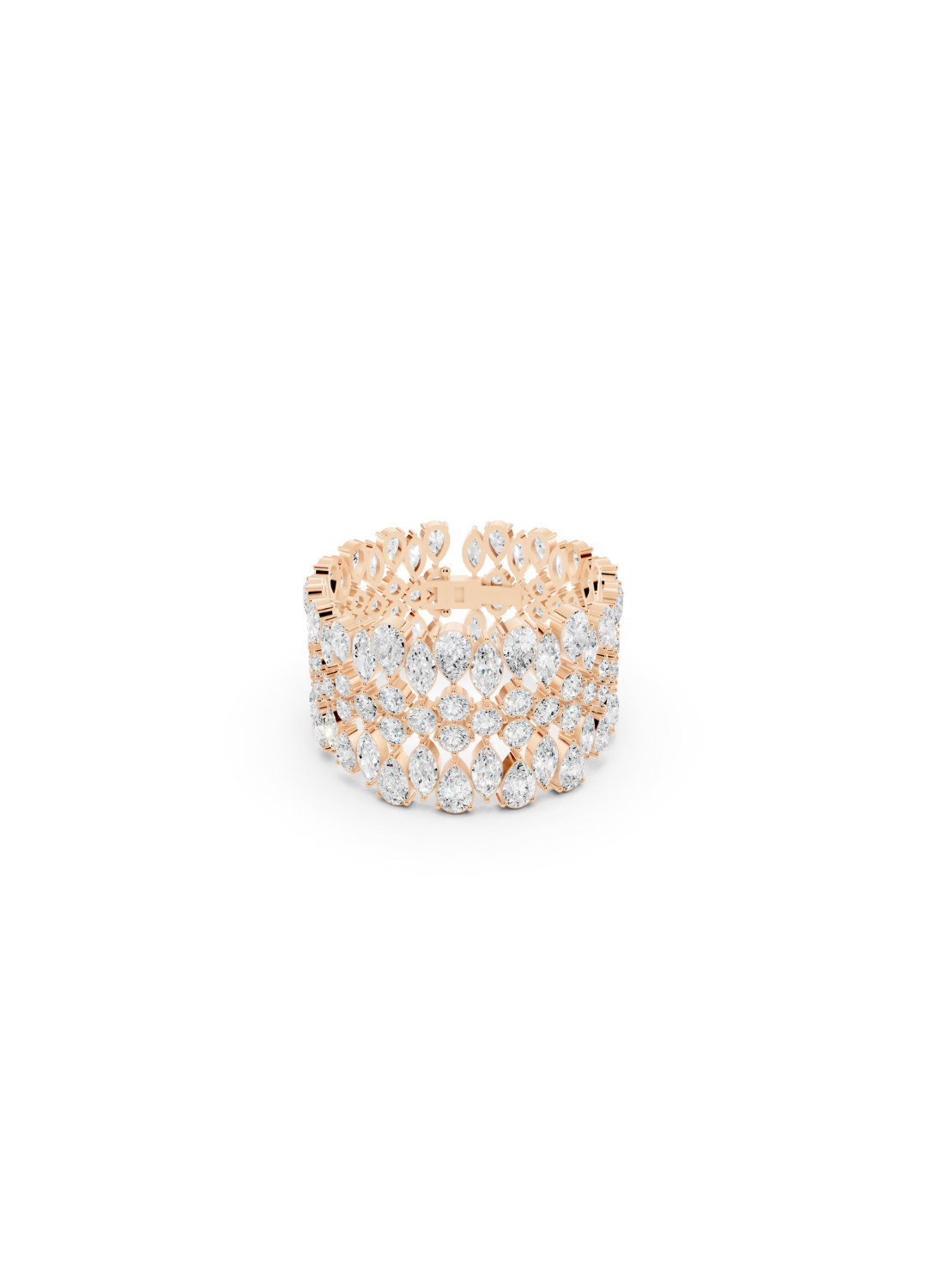 Multi-Row Pear-Cut Diamond Statement Bracelet
