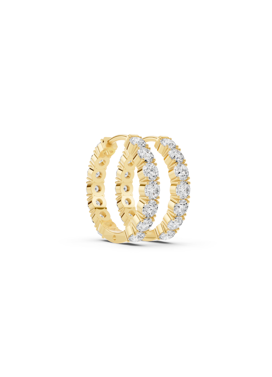 Classic Diamond Inside-Out Hoop Earrings