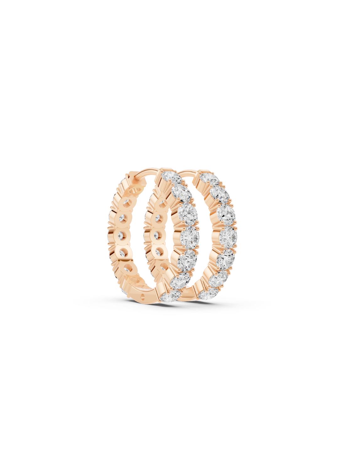 Classic Diamond Inside-Out Hoop Earrings