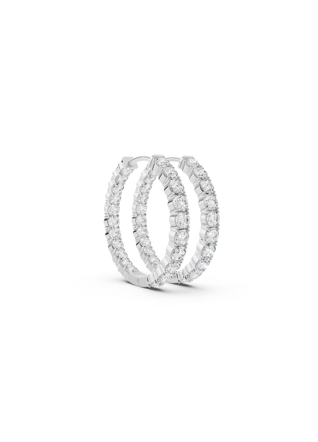 Classic Diamond Inside-Out Hoop Earrings
