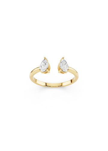 Pear Diamond Open Ring