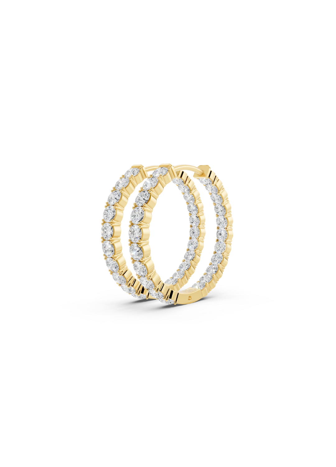 Classic Diamond Inside-Out Hoop Earrings