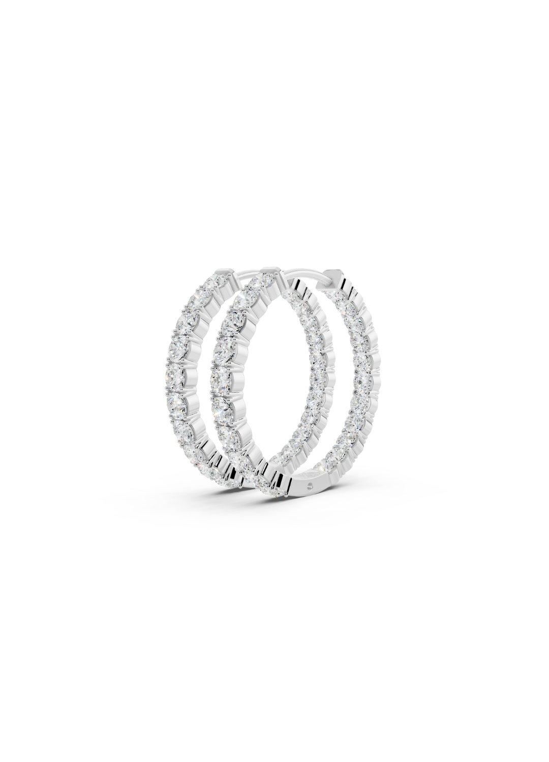 Classic Diamond Inside-Out Hoop Earrings