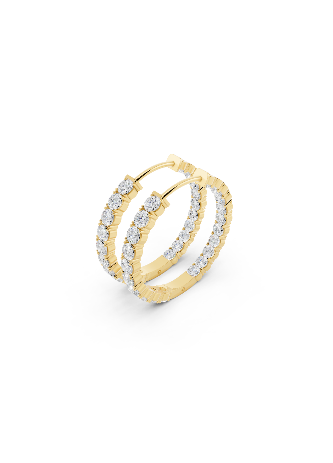 Classic Diamond Inside-Out Hoop Earrings
