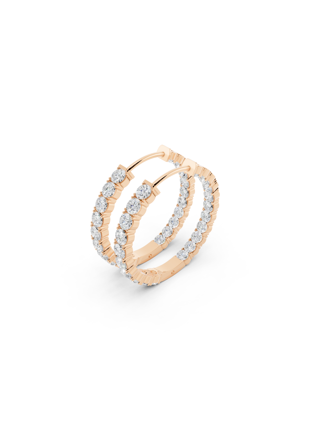 Classic Diamond Inside-Out Hoop Earrings
