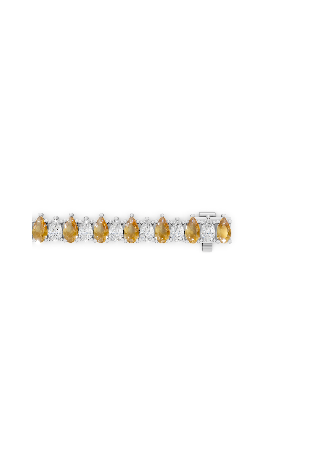 Yellow and White Diamond Alternating Pear Bracelet