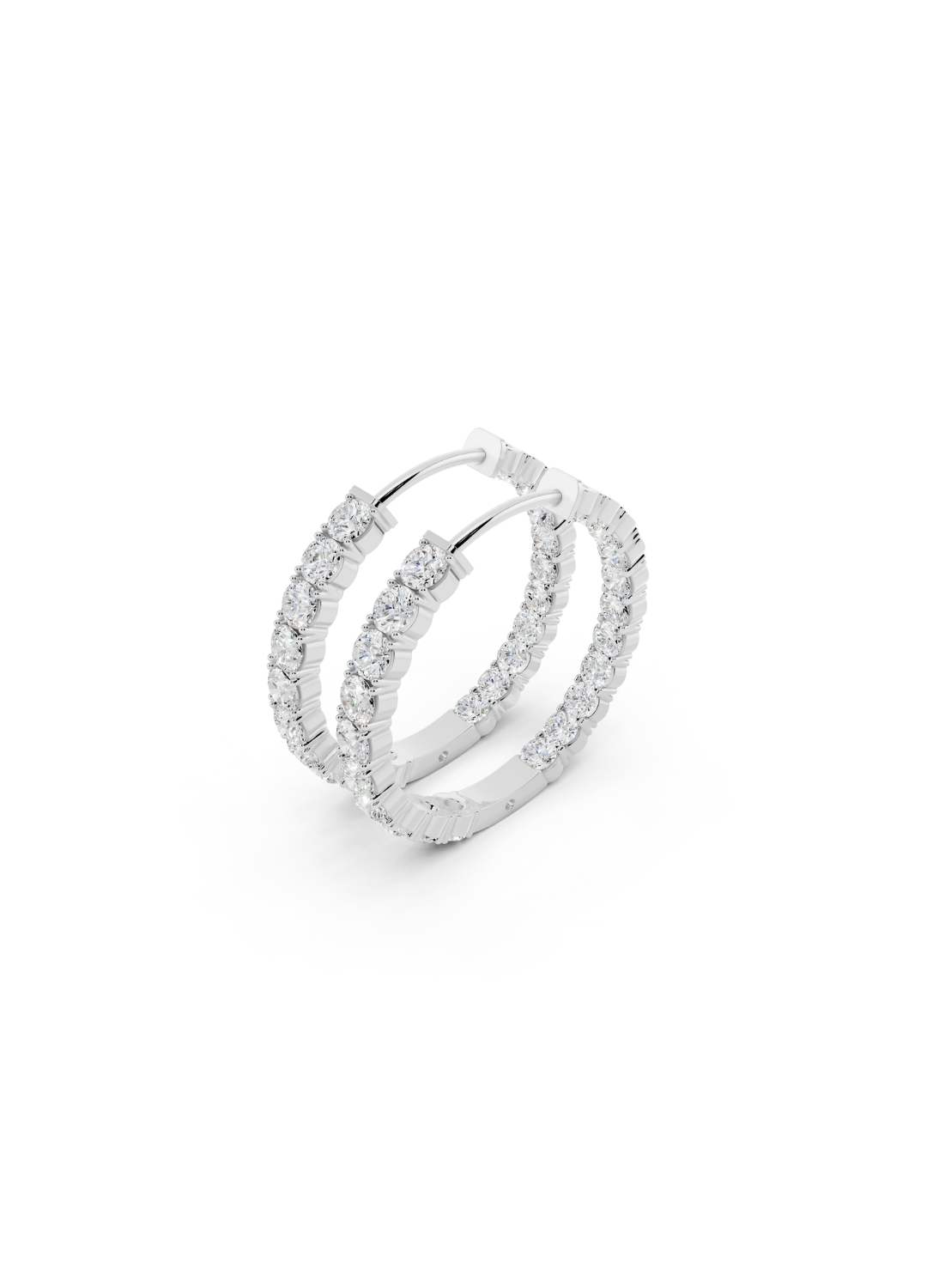 Classic Diamond Inside-Out Hoop Earrings