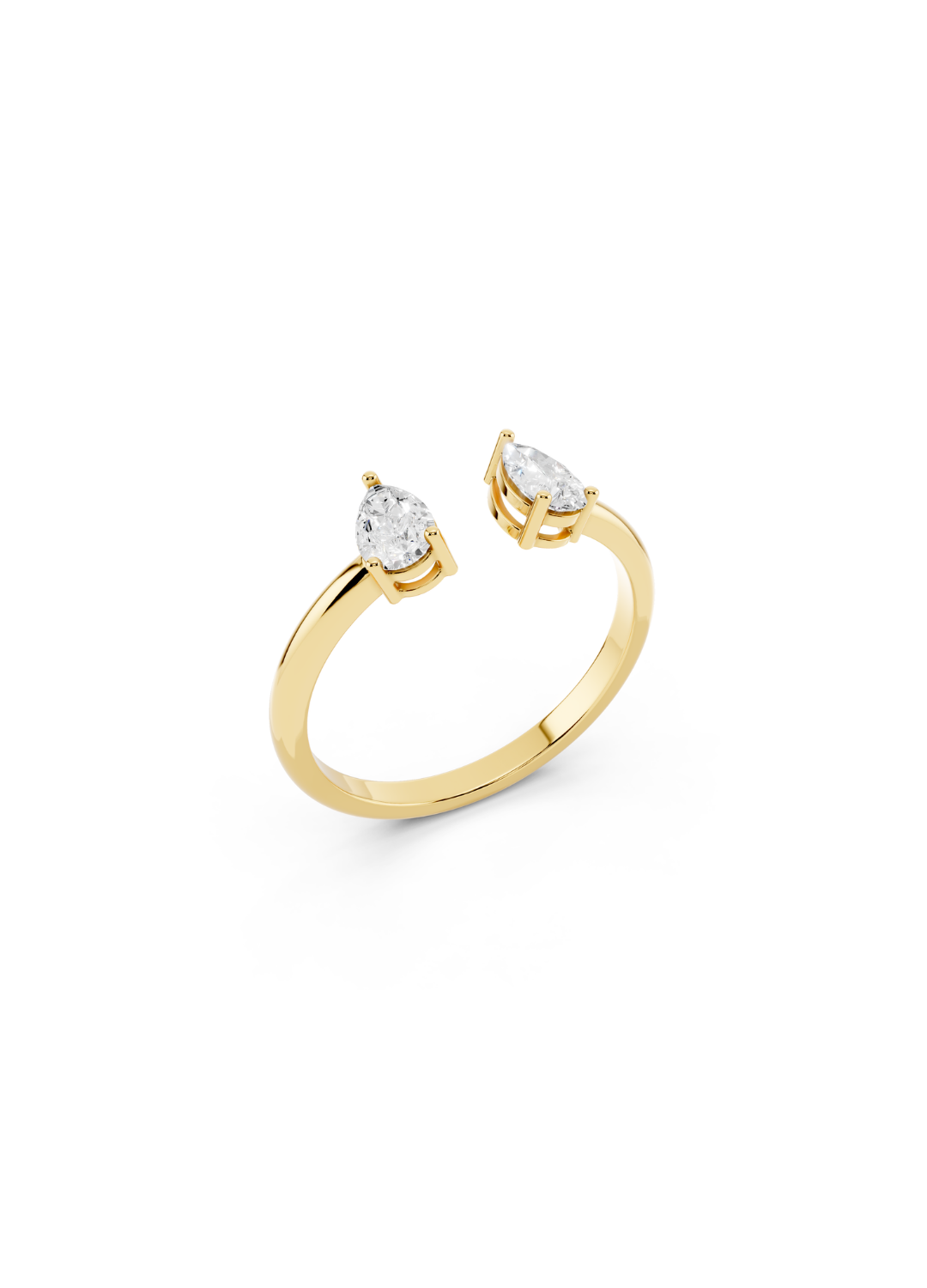 Pear Diamond Open Ring