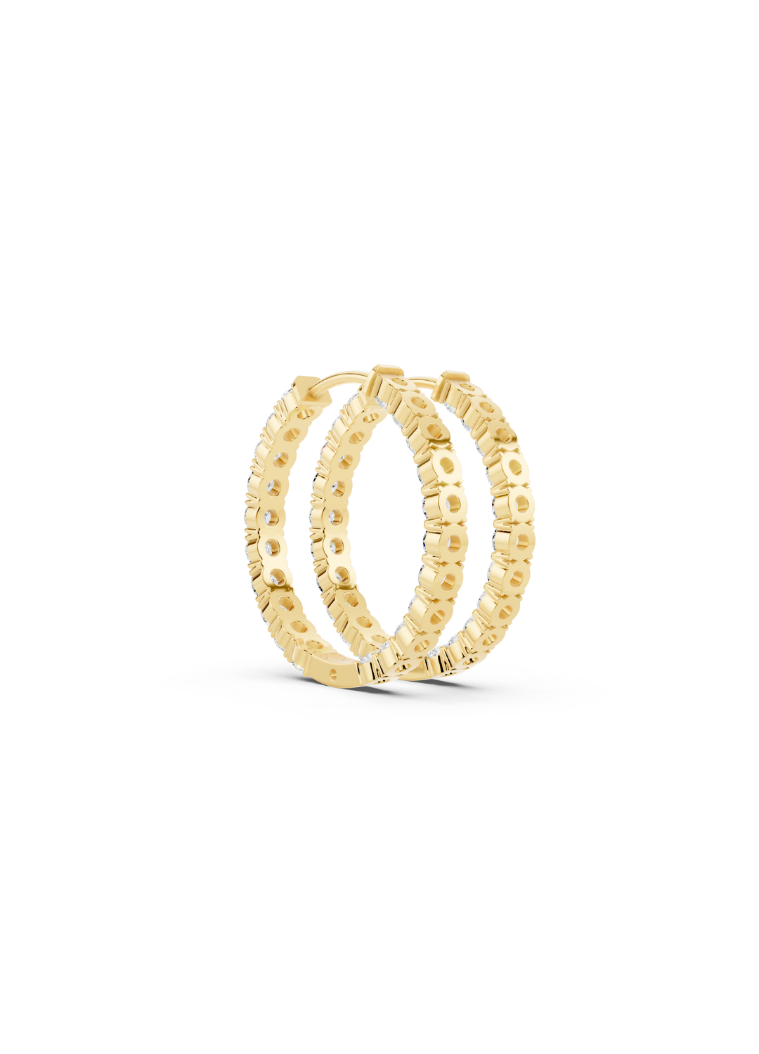 Classic Diamond Inside-Out Hoop Earrings