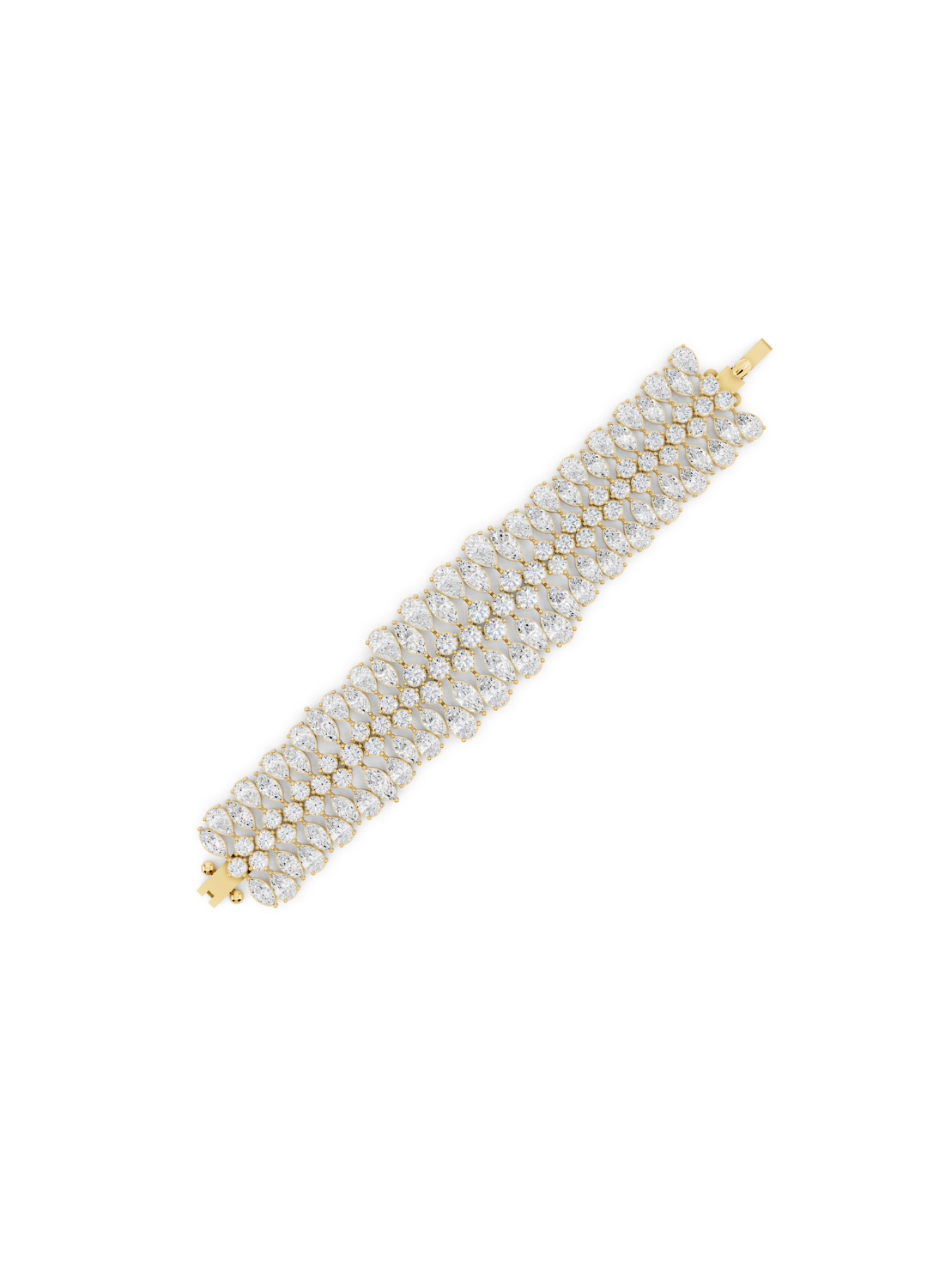 Multi-Row Pear-Cut Diamond Statement Bracelet