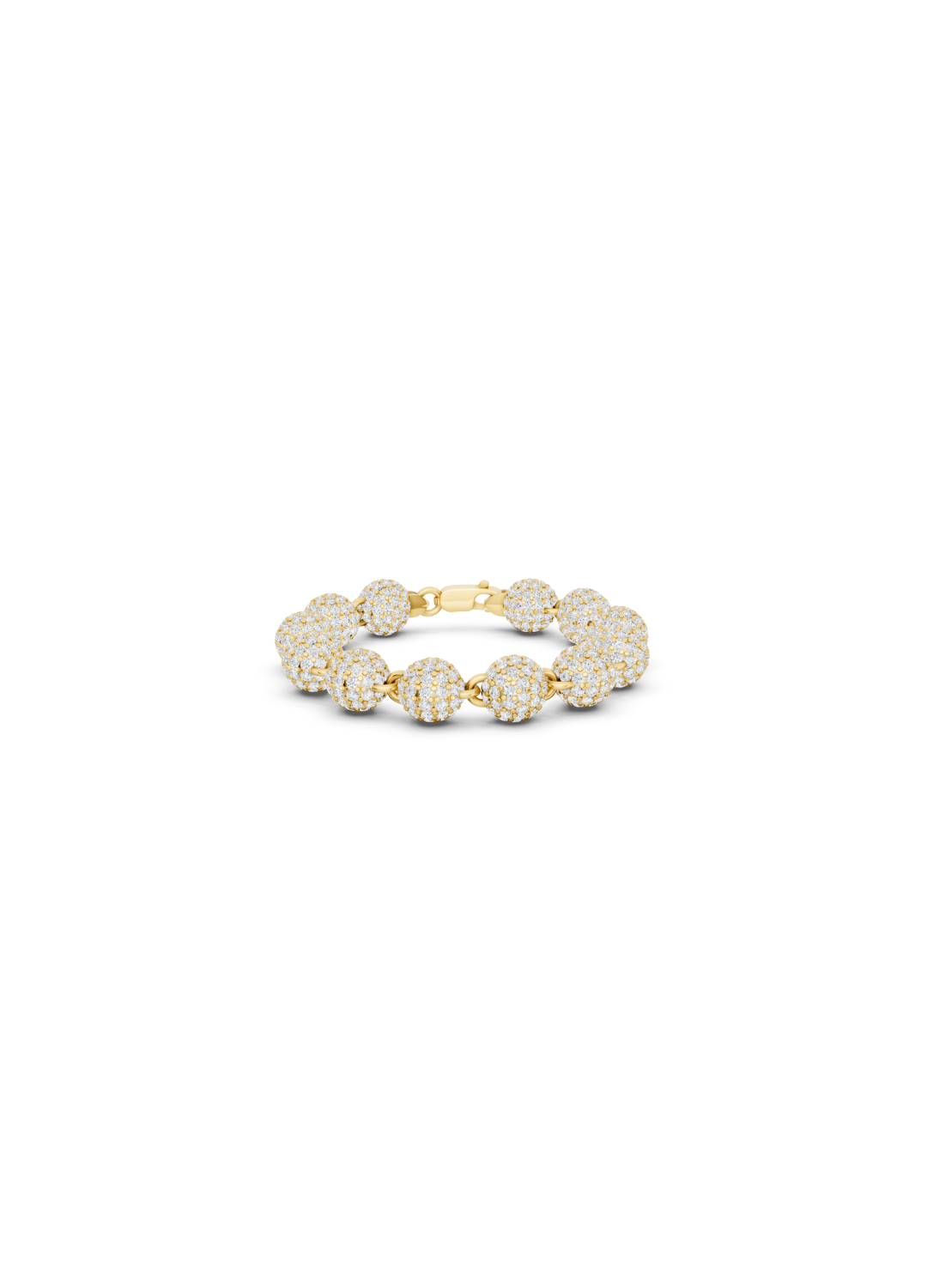 Diamond-Pave Ball Link Bracelet