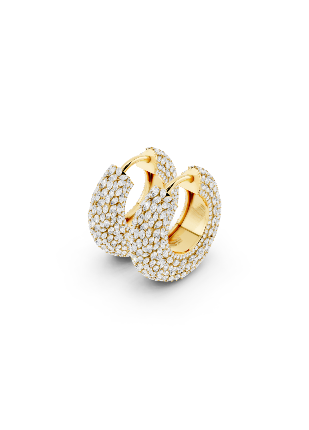Diamond Dome Hoop Earrings