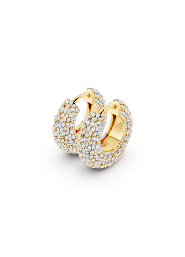 Diamond Dome Hoop Earrings
