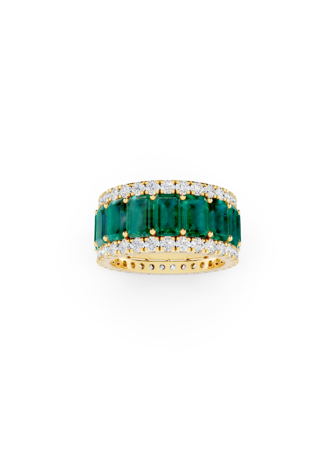 Emerald & Diamond Eternity Band