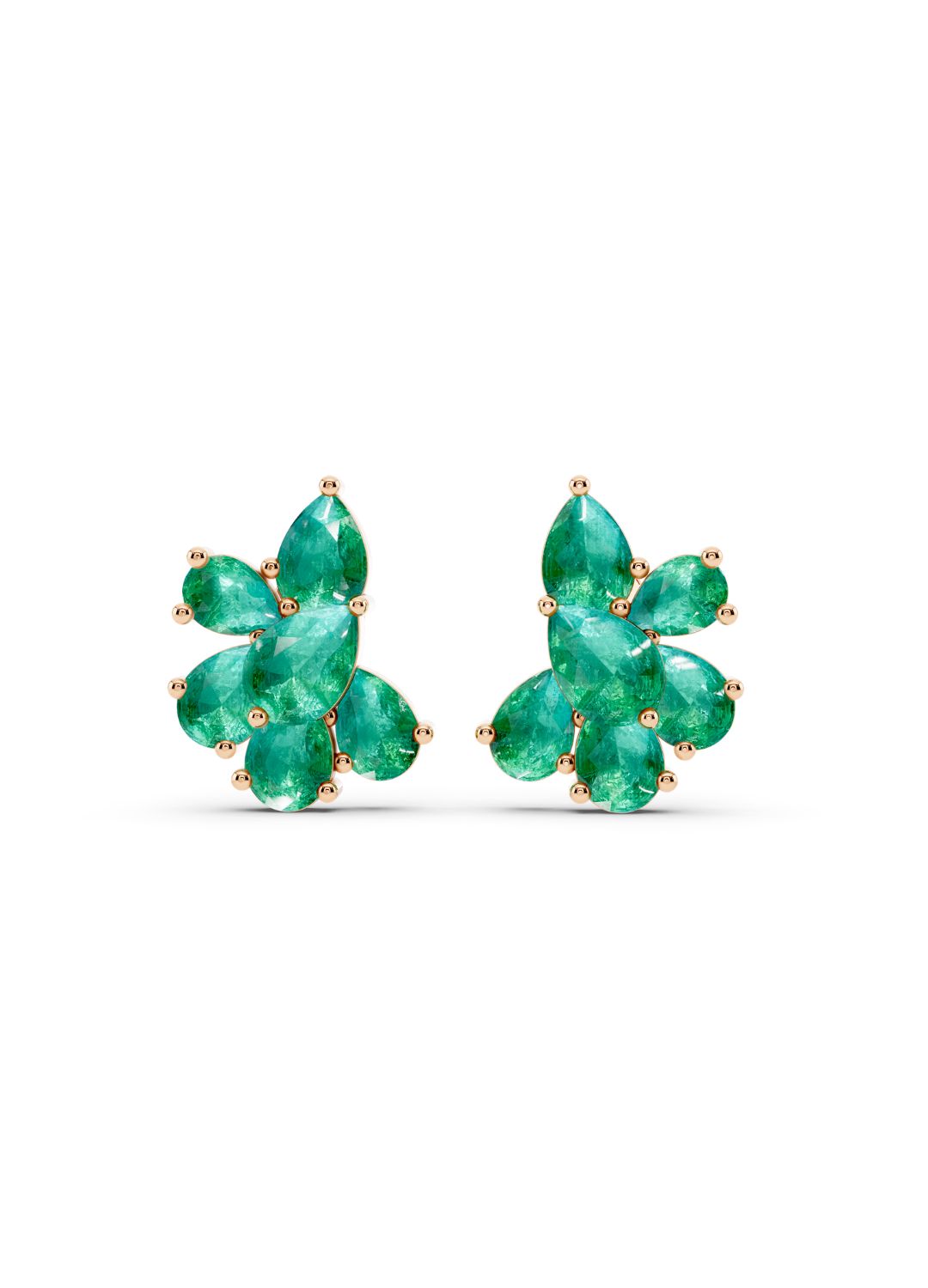 Emerald Floral Stud Earrings