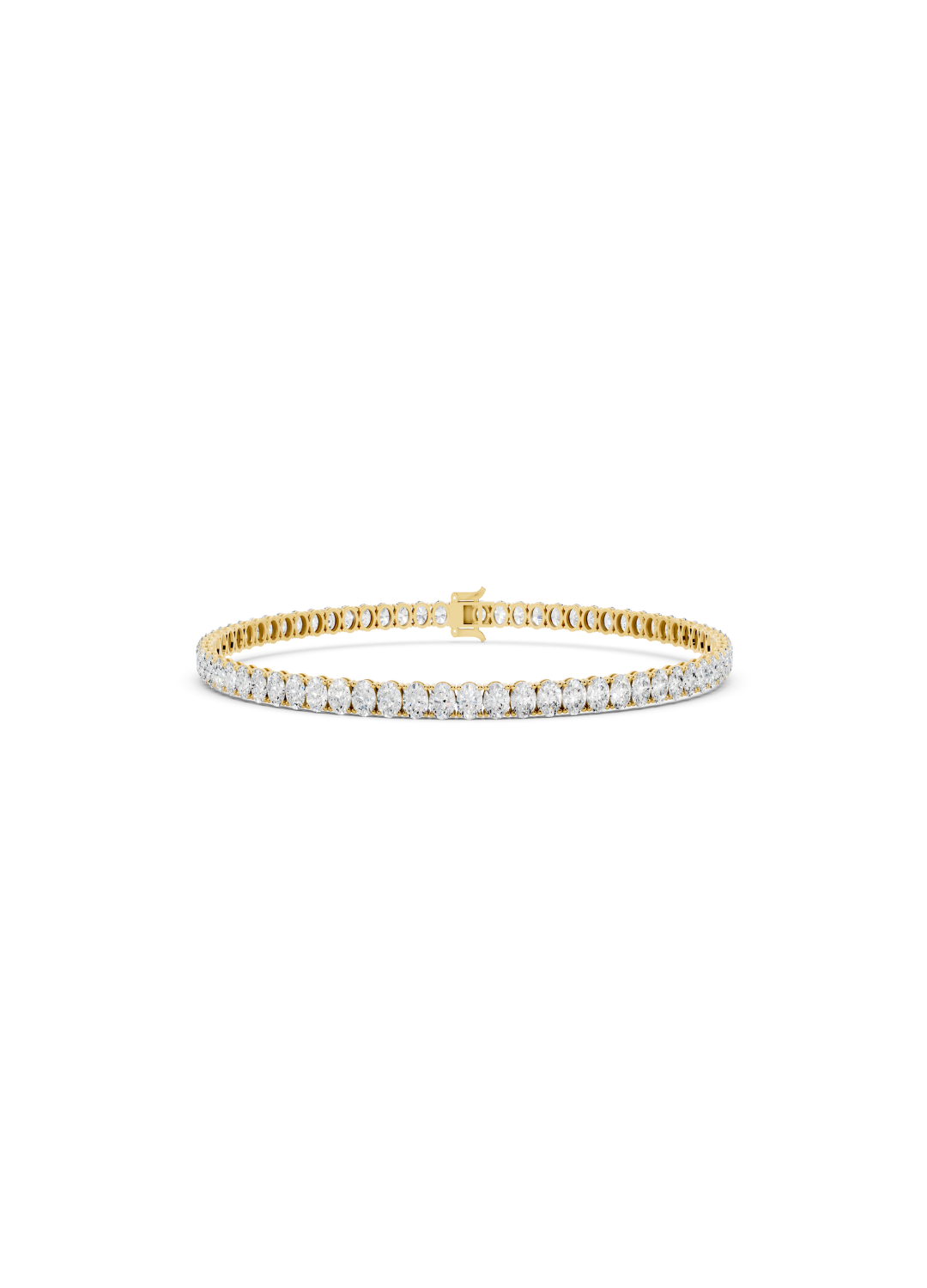 Oval Tennis Bracelet - North South Setting