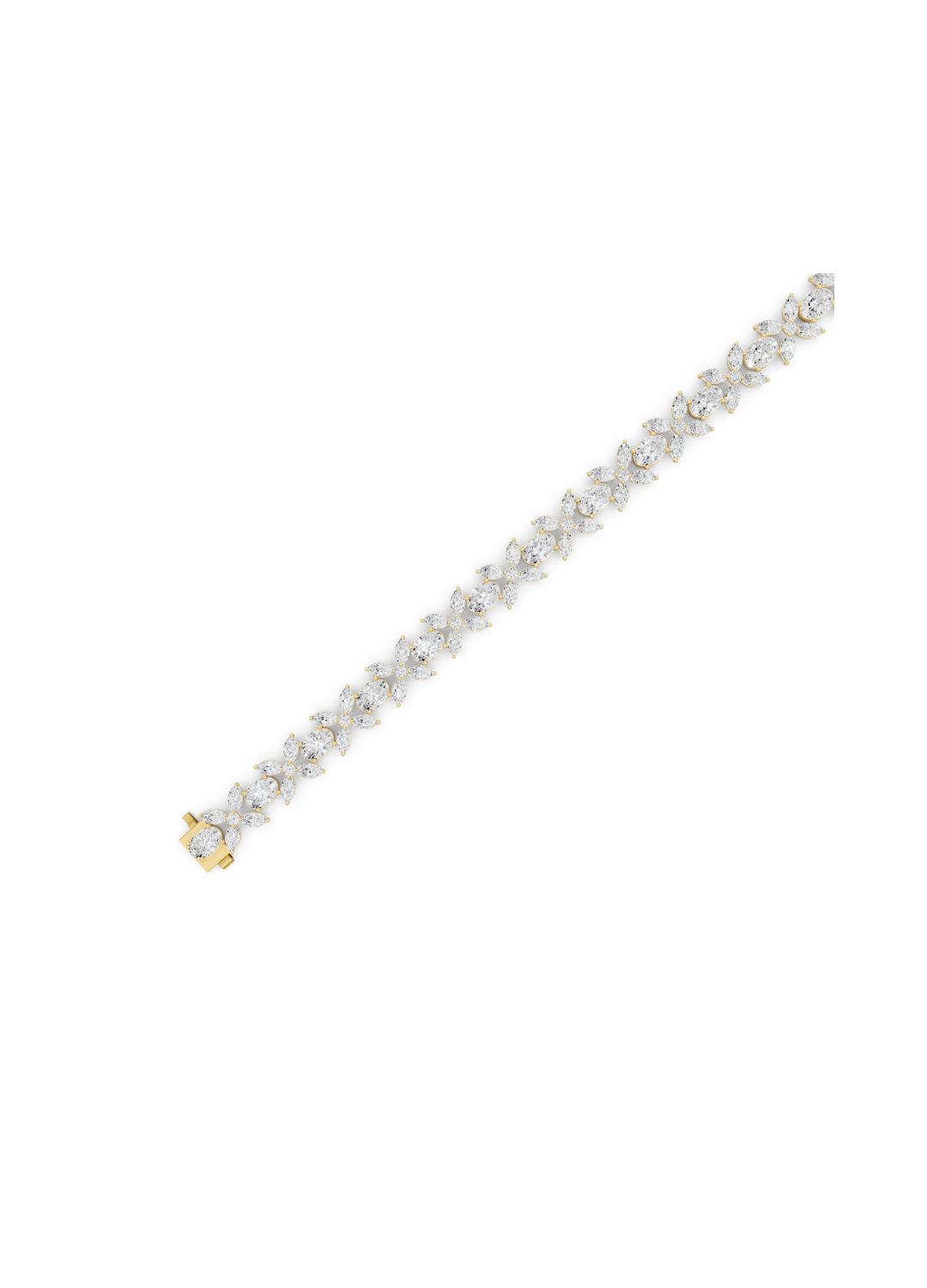 Floral Cluster Diamond and Oval Bracelet