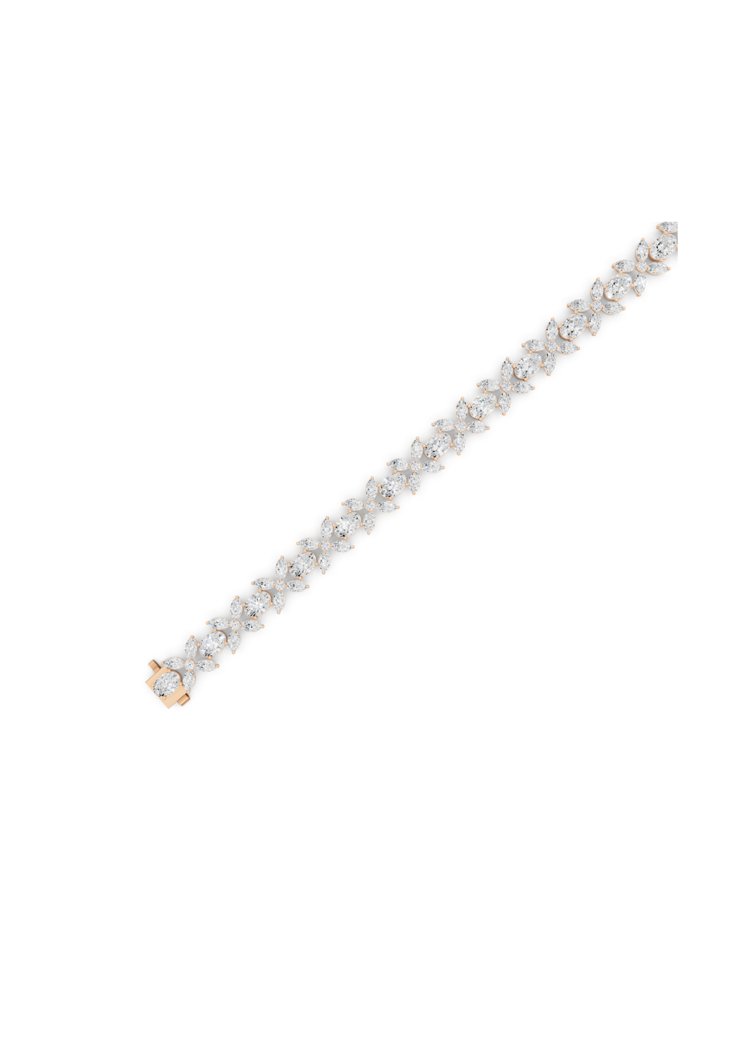 Floral Cluster Diamond and Oval Bracelet
