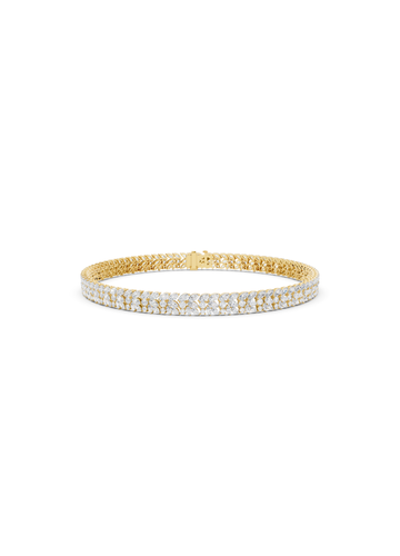 Double-Row Marquise Leaf Diamond Bracelet