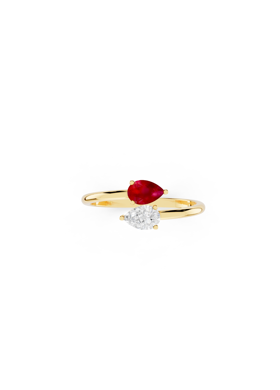 Pear Ruby Diamond Ring