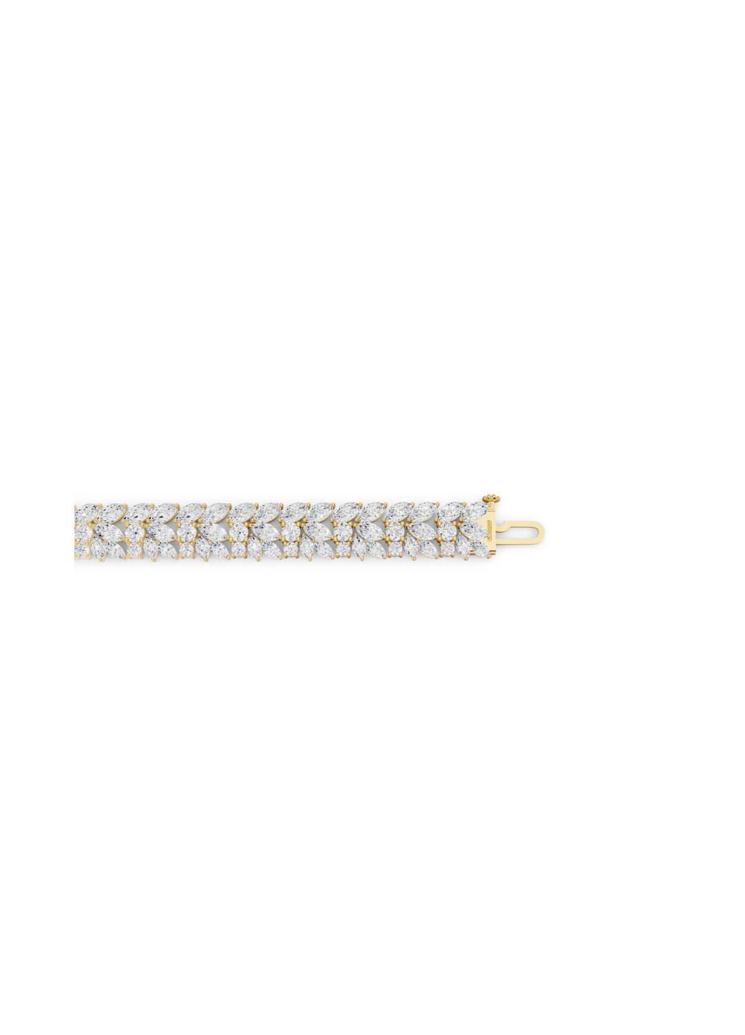 Double-Row Marquise Leaf Diamond Bracelet
