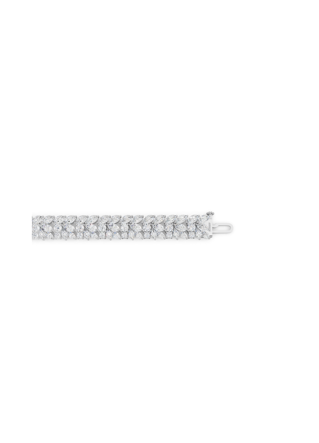 Double-Row Marquise Leaf Diamond Bracelet