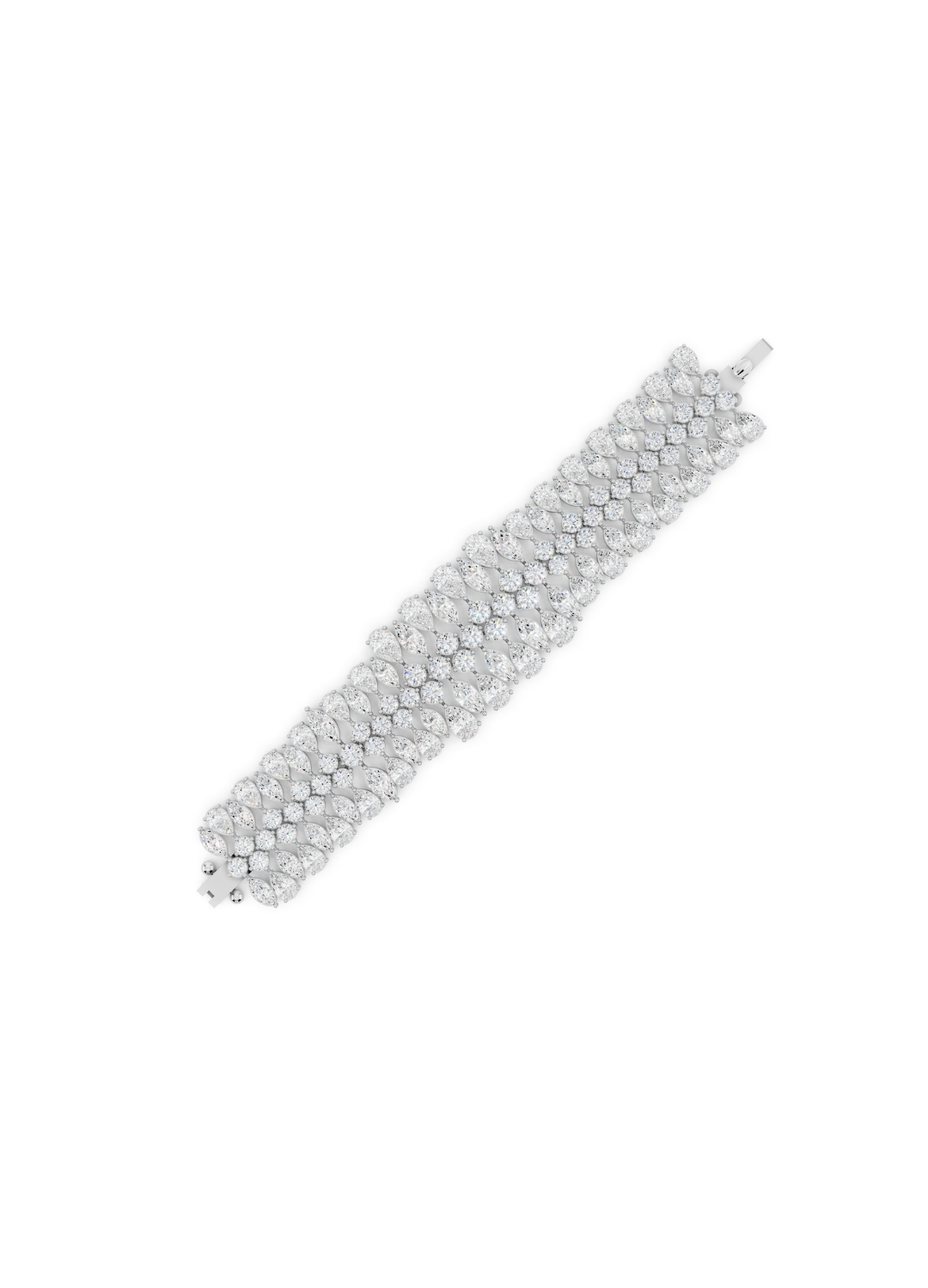 Multi-Row Pear-Cut Diamond Statement Bracelet