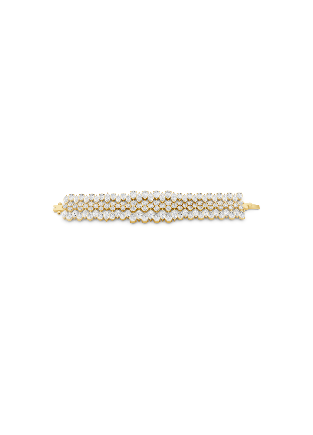 Multi-Row Pear-Cut Diamond Statement Bracelet